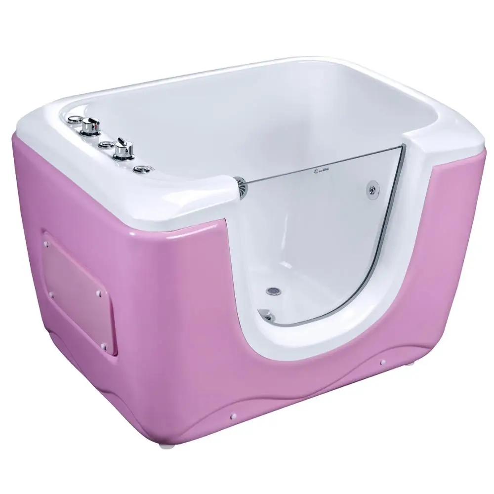 

Sunrans Acrylic Dog Grooming Washing Bath for the Disabled Pet Spa Dog Bathtubs Freestanding Baby Spa Bathtub Control Panel