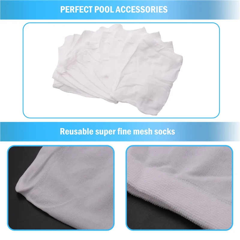 Pool Skimmer Socks, 20-Pack Pool Filter Basket Saver Socks, Reusable Ultra-Fine Mesh Sock Filter Pool Debris Catcher