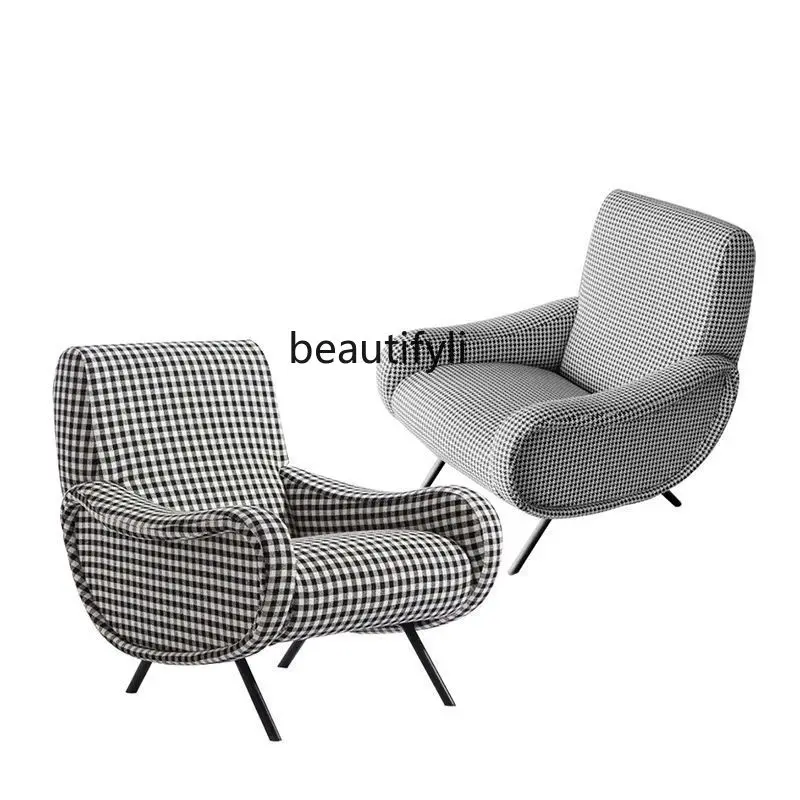 

Nordic Style Fabric Single-Seat Sofa Chair Living Room Study Leisure Chair Guest Furniture