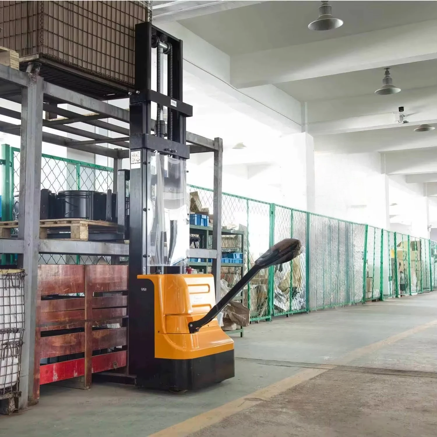 

Walk-behind fully automatic forklift Electric hydraulic pallet stacker Fully electric forklift