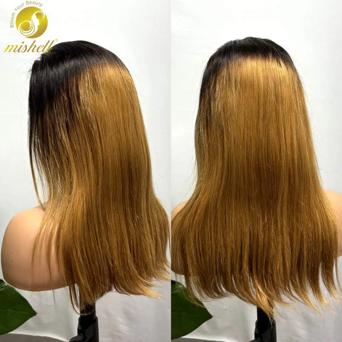 

250% Density 18inch T1B/27 Ombre 13x4 Lace Frontal Straight Human Hair Wigs Colored Brazilian Remy Hair Wigs for Black Women