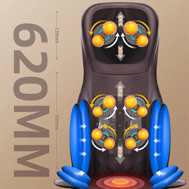 Poduszka do masażu całego ciała Elektryczne krzesło do masażu Poduszka biurowa Mata wibracyjna Podgrzewana poduszka powietrzna do szyi i pleców Squezz LEK-909C