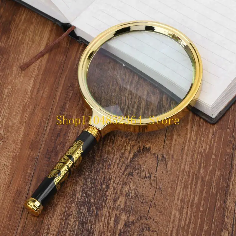 652F 10X Handheld Large Glass Glass Jewelry Loupe Magnifier for Seniors Reading Inspection Jewelry Exploring
