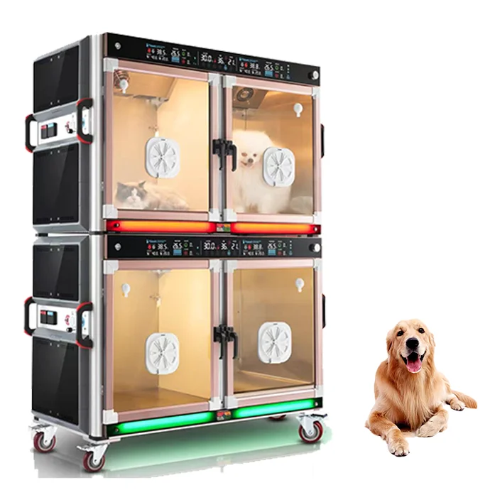 Professional veterinary cages stainless steel Dog cat veterinary Animal Critical Care Unit pet ICU