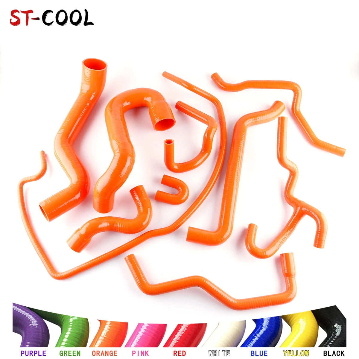 For SAAB 9 5 95 B205 B235 2.0T 2.3T 2002-2009 Silicone Radiator & Heater Hoses Kit 2003 2004 2005 2006 2007 2008 10Pcs 10 Colors