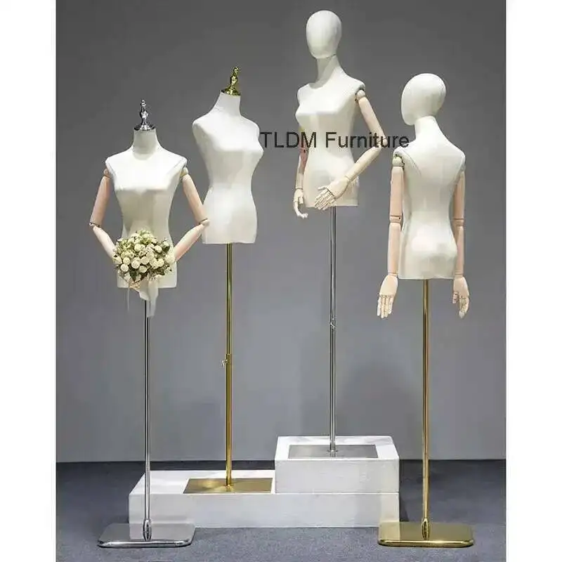 

Full-body Korean Mannequins for Bridal Shop Cotton Support Half-length Mannequin Simple Plastic Display Mannequins for Cloakroom