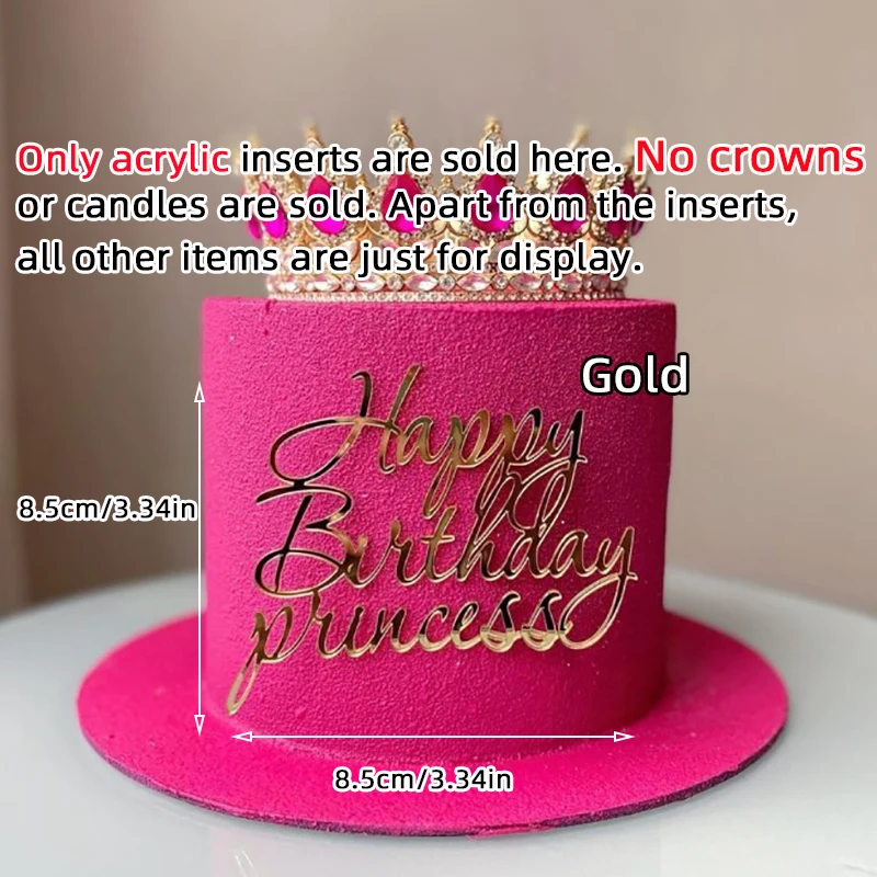 Prinzessinnen- und Königinnen-Thema Acryl Cake Topper für Mädchen Sweet 16 Mitzvah Babyparty Geburtstagstorten-Deko Party-Feier-Zubehör – Detail 10