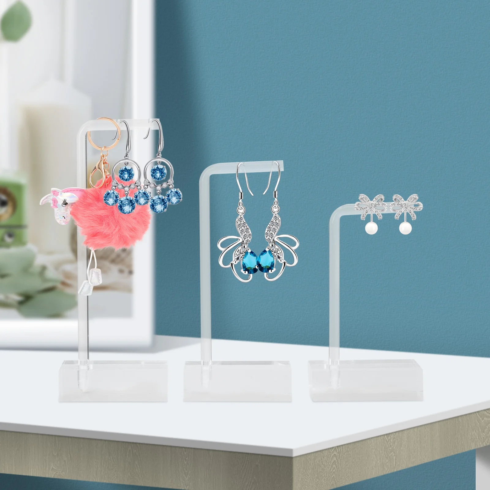 

3Pcs Acrylic Earrings Storage Stand Transparent Display Holder Durable Jewelry Organizer Acrylic Earring Holder
