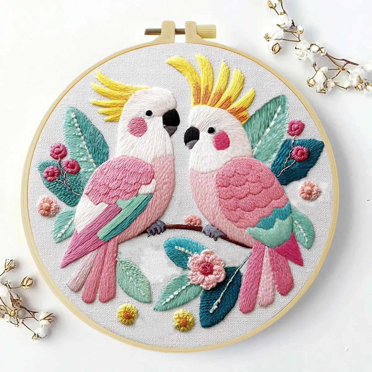 1 Stück 20X20CM/15X15CM 7,87/6,3 Zoll Tier - Vogel Stickerei Starter-Kit DIY-Kit DIY Stickerei-Set Handarbeiten Heimdekoration – Detail 3