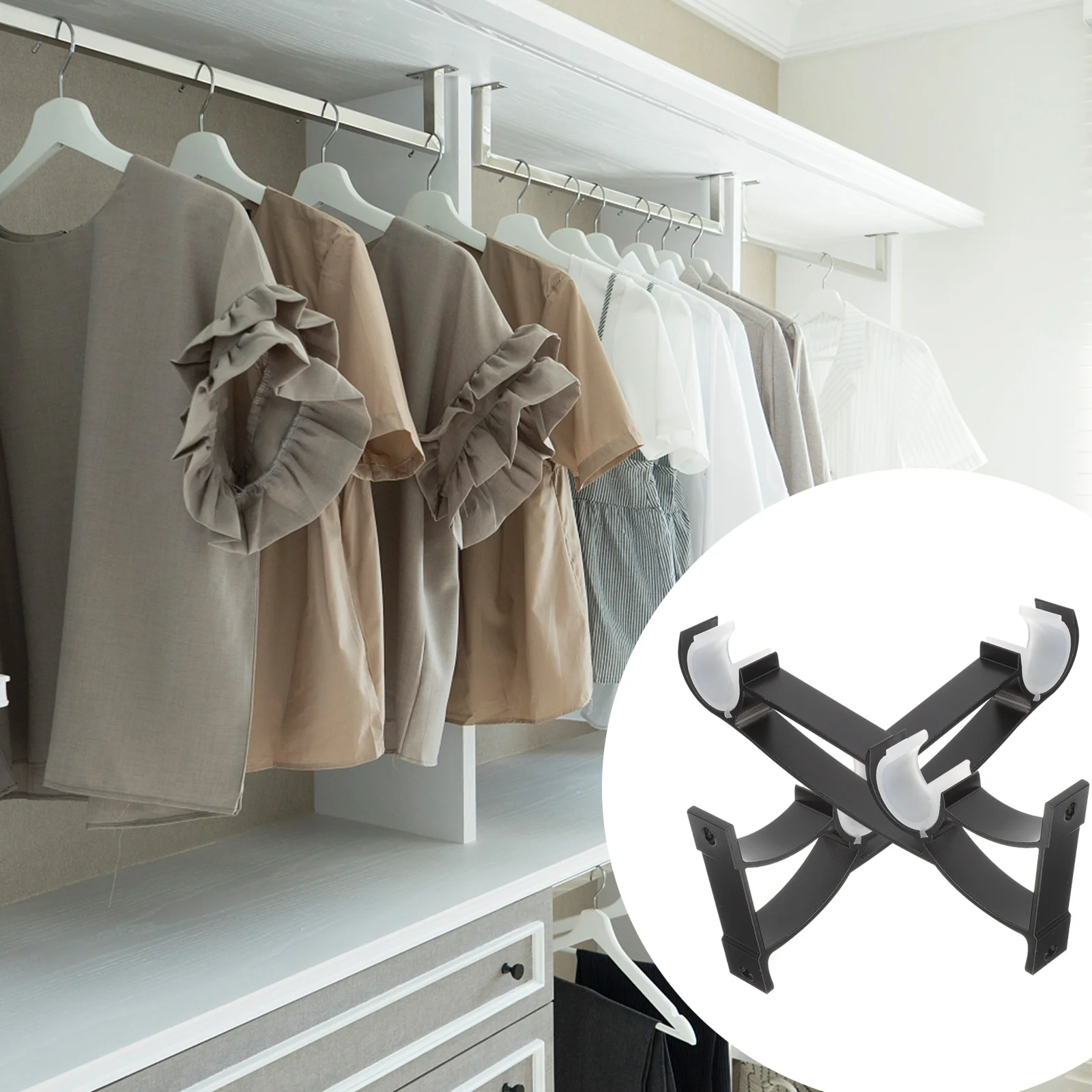 

4 Pcs Curtain Rod Bracket Rods Brackets Heavy Duty Curtains Pole Metal for Wall Drapery Holder