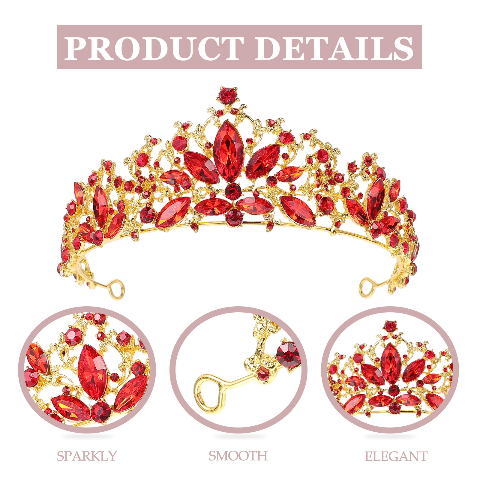 

Elegant Wedding Crown Delicate Queen Tiara Alloy Gold Accessories Bridal Headdress Prop Bridesmaid Bride Hair Decor