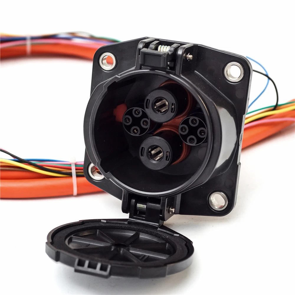 CHAdeMO Socket Inlet 125A Fast EV Charger Cable DC 200A CHAdeMO Connector EVSE Plug Electric Car Charging Socket