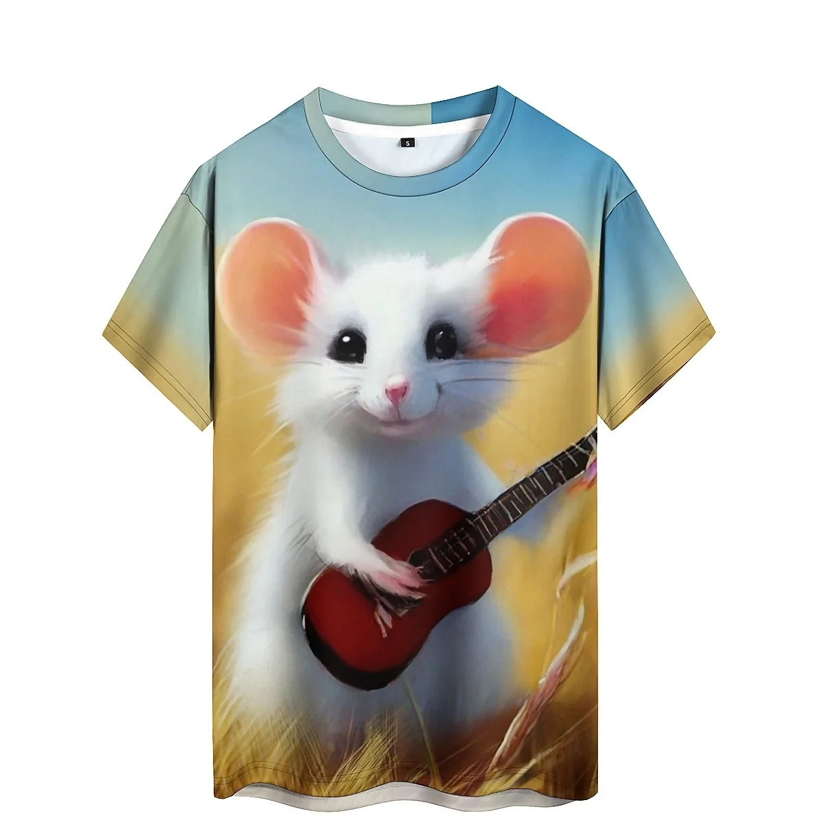 Men's 3D Printed Short-Sleeve T-Shirt - Winter Loungewear & Outdoor Travel, Youth Crew Neck