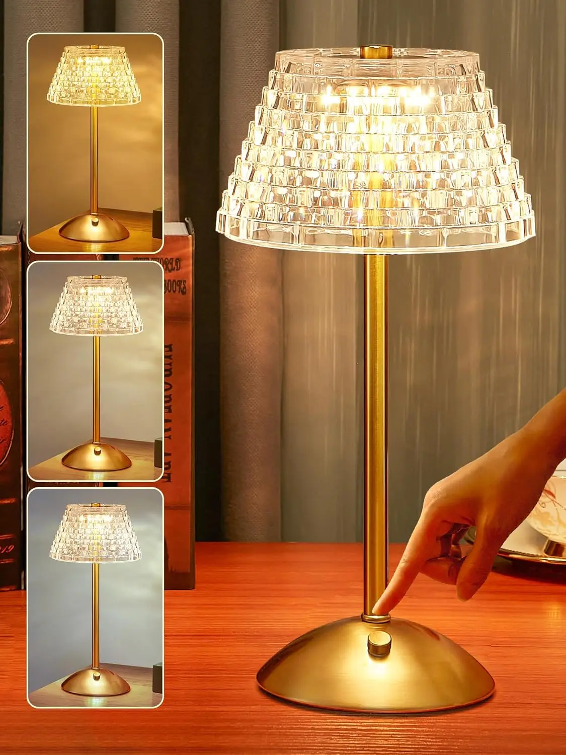 Table Lamp LED Touch Sensor Desktop Night Light Rechargeable Wireless Reading Lamp for Restaurant Hotel Bar Bedroom Decor Light