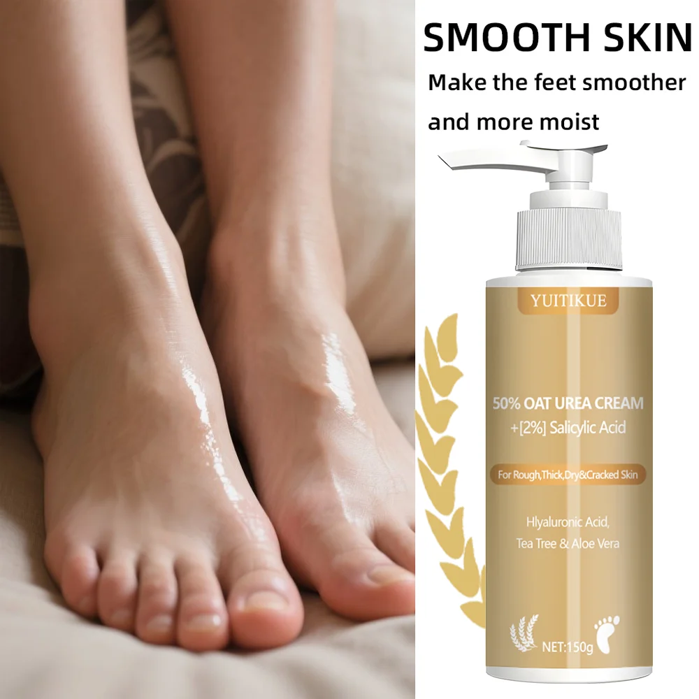 YUITIKUE Crema para pies de piel suave 150 g - Para pieles rugosas, secas y agrietadas, 50% de urea y 2% de ácido salicílico, hidrata y suaviza los pies