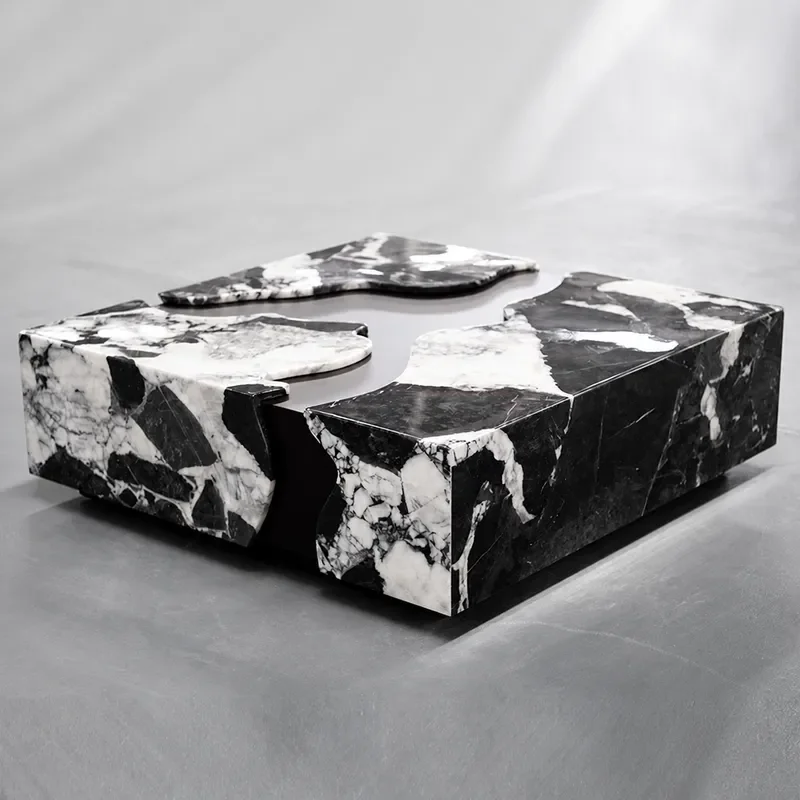 Natural Marble Coffee Table Square Large Italian Minimalist Luxury Stone Centerpiece for Living Room Modern Home Furniture