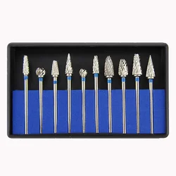 Carboneto de tungstênio Burs Kits craftsmanship, Fresas, Aço Moagem Cabeça, Lab Burrs, Drill, 10Pcs