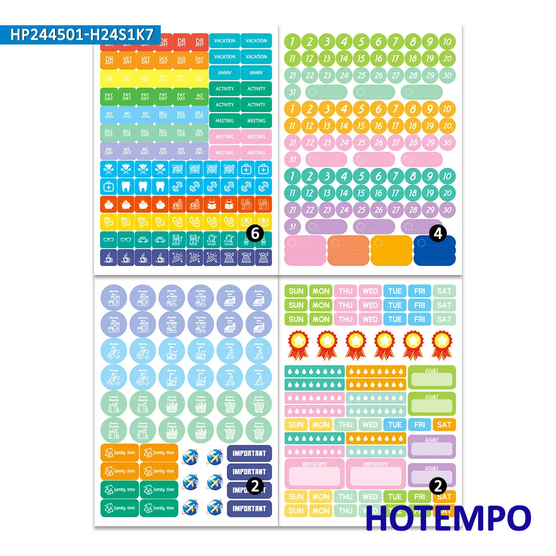 Planner Stickers Book, Motivational Time Planning, Habit Tracker, Inspiring Slogan Tags, Agenda Notes Diary Scrapbook, 1700PCS