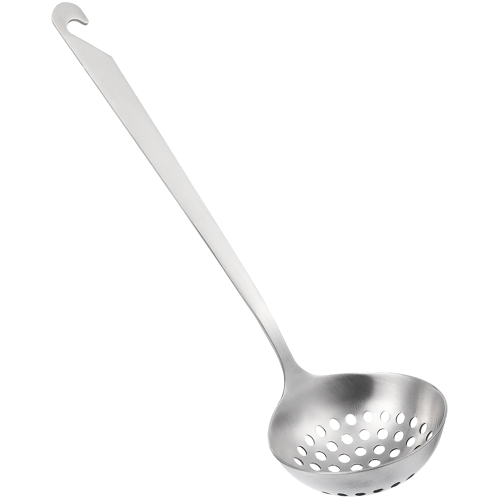 

1pc Stainless Steel Hot Pot Spoon 304 Soup Spoons Strainer Cooking Slotted Ladle Ergonomic Handle Oil Filter Kitchen Tool