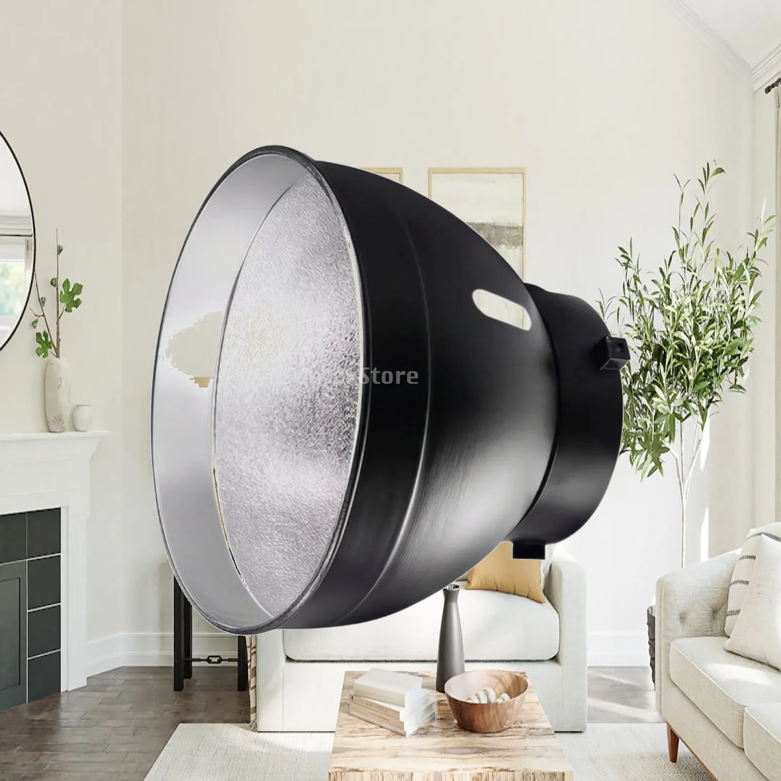 Standard Bowens Reflector Silver Interior Reflector with Bowens Mount 18cm Matte Black for Photographers, Portrait Photography