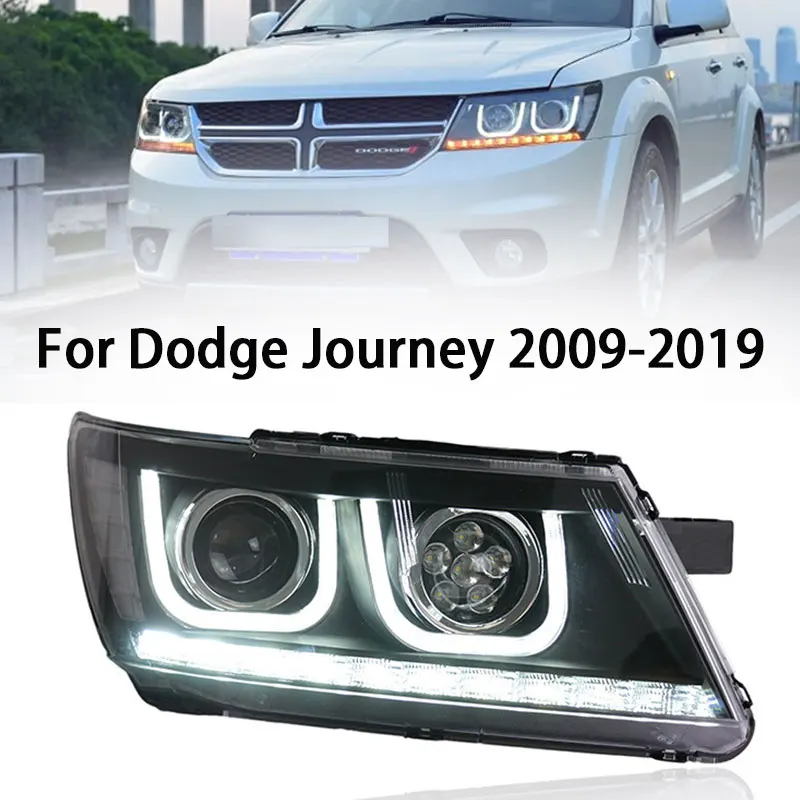 led Headlights For Dodge Journey LED Headlight 2009-2019 Headlights Journey DRL Turn Signal Freemont Angel Eye Projector Lens