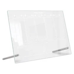 Quadro magnético transparente para escrita, mesa, apagar seco, calendário, desktop, mesa, acrílico, escritório