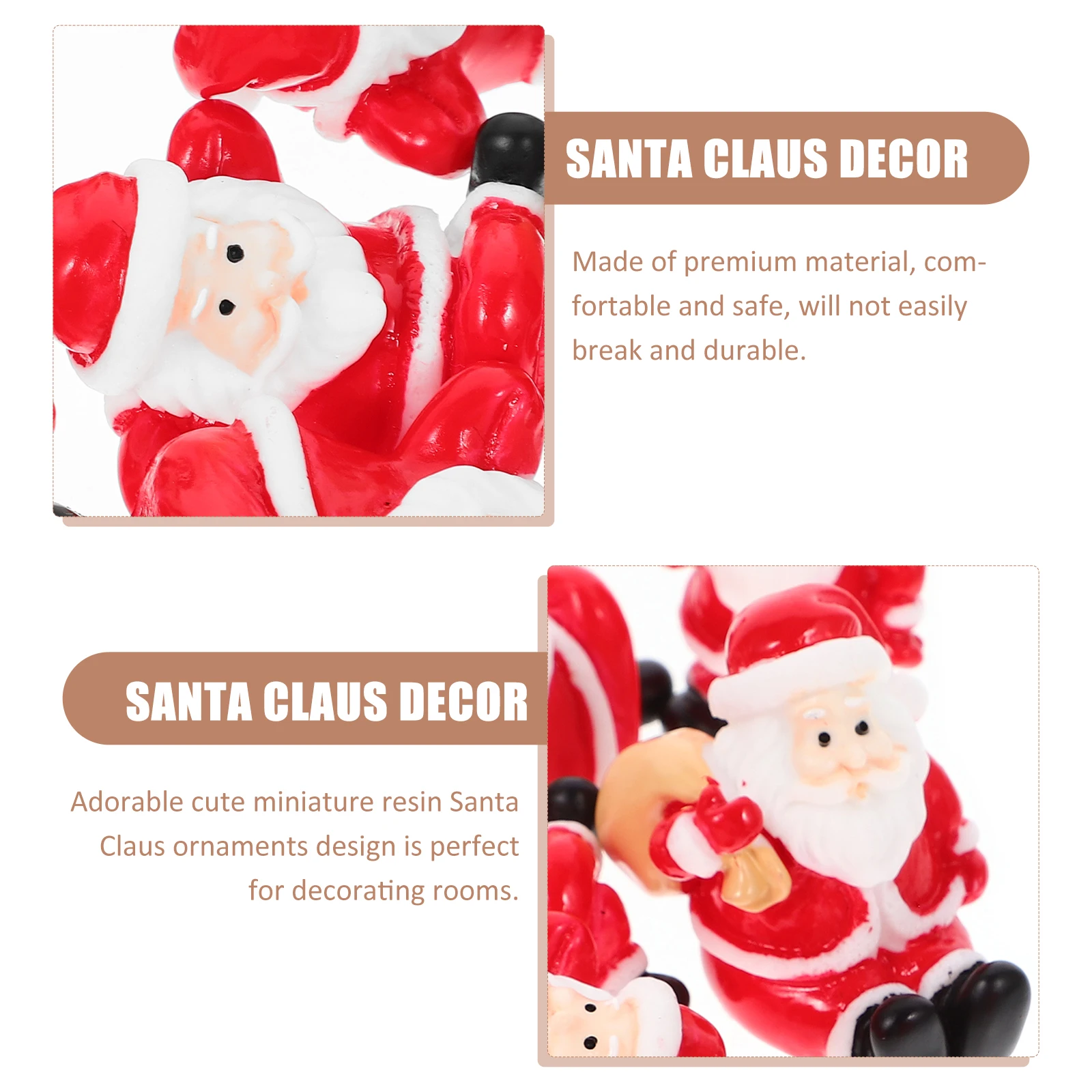 

12Pcs Santa Claus Miniatures Christmas Resin Craft Ornaments Perfect Xmas Home Wall Decoration Christmas Ornaments