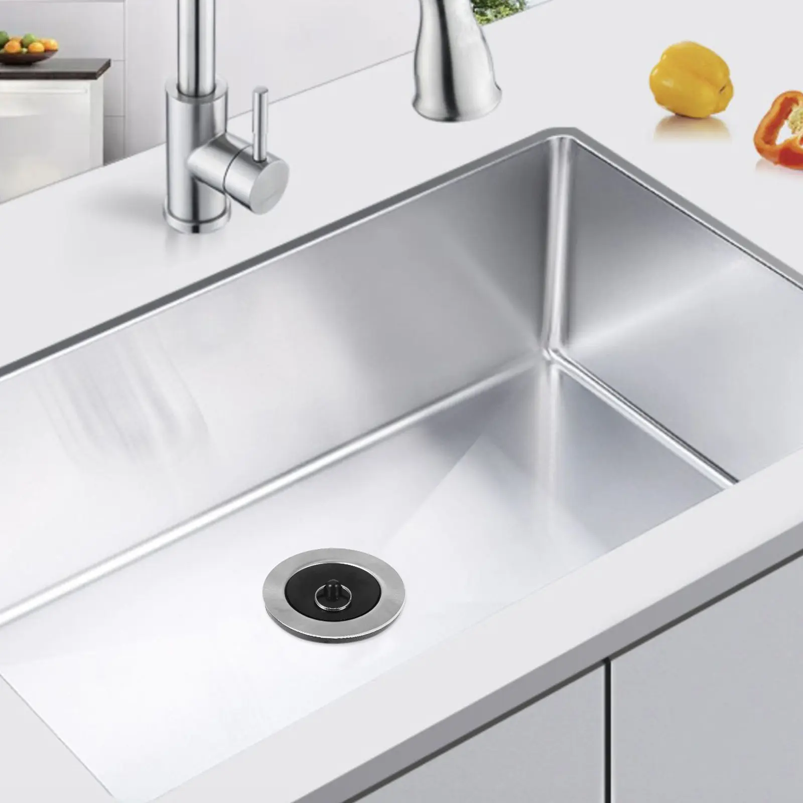Kitchen Sink Drain Cover Laundry Tub Strainer Set for Bathroom Utility Sink Drain Stopper Easy Install Clog Resistant Sealed