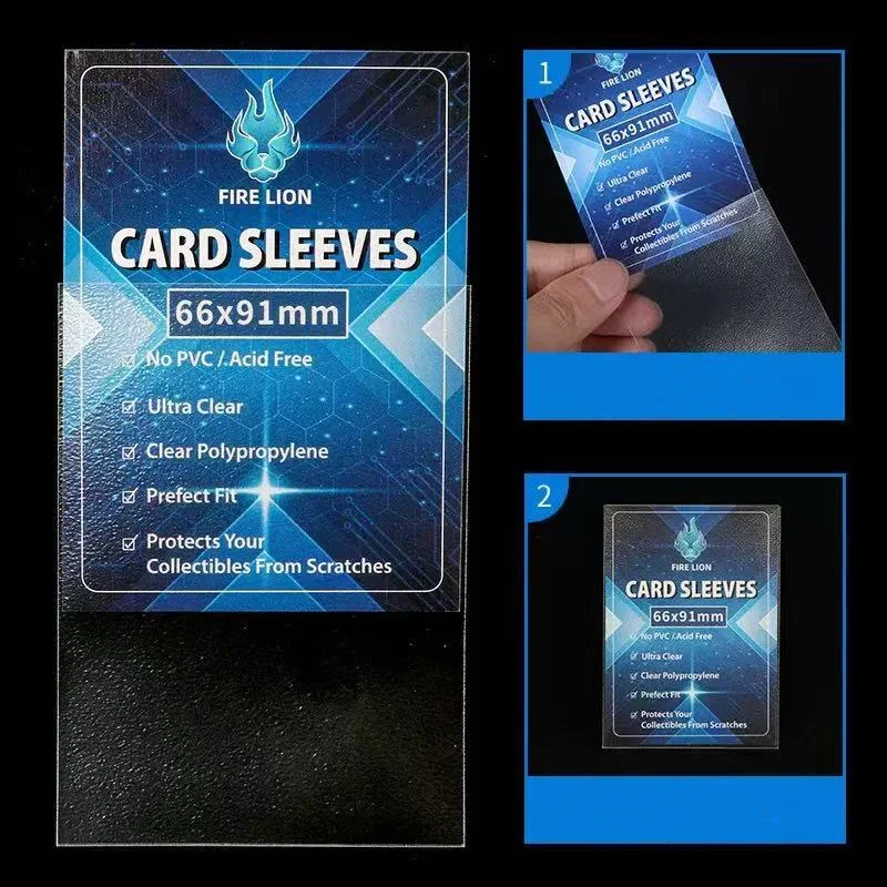 300 Stück 66*91mm Karten Transparente Sammelkarten-Folien Karten-Spiel-Schutzhüllen Karten-ID-Schutzhülle Wasserdichte Aufbewahrung
