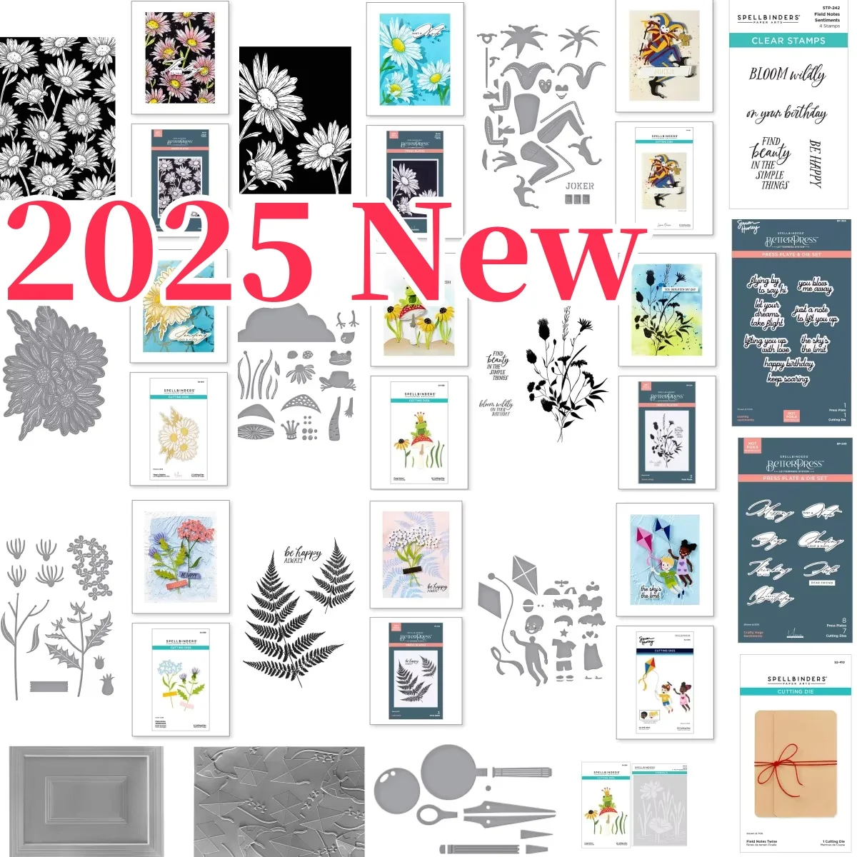 Wildflowers Daisies Ferns Frame Note Cutting Dies Stamps Stencil Press Plate For DIY Scrapbook Craft Decoration 2025 Spring New