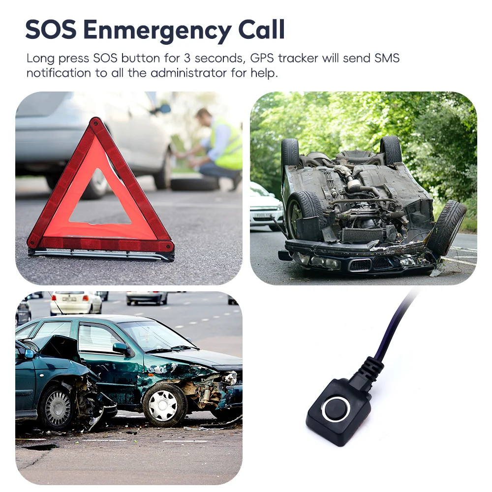 Realtime Tracking 4G Vehicle Locator Cut Off Oil SOS Multi-Alarm ACC Door Open Alarm Location Map Tracking Device Free APP