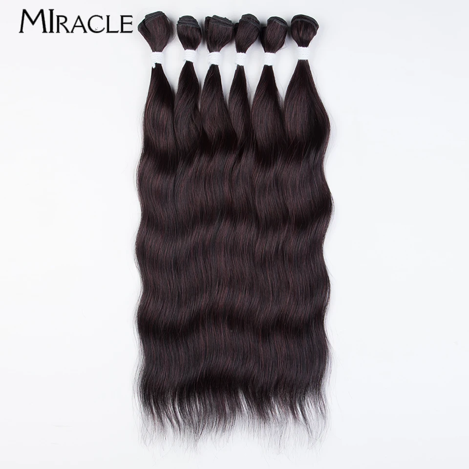 

MIRACLE Synthetic Hair Extensions 20‘’ 6PCS/Pack Synthetic Hair Bundles Hair Weaving Body Wave Cosplay Hair Weaves 613 Blonde