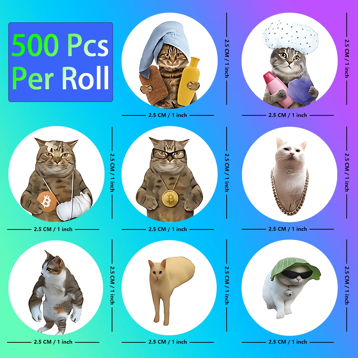500pcs Cartoon Meme Cat Stickers For School Reward Stickers Classroom Decor Encouragement Sticker For Student Teacher