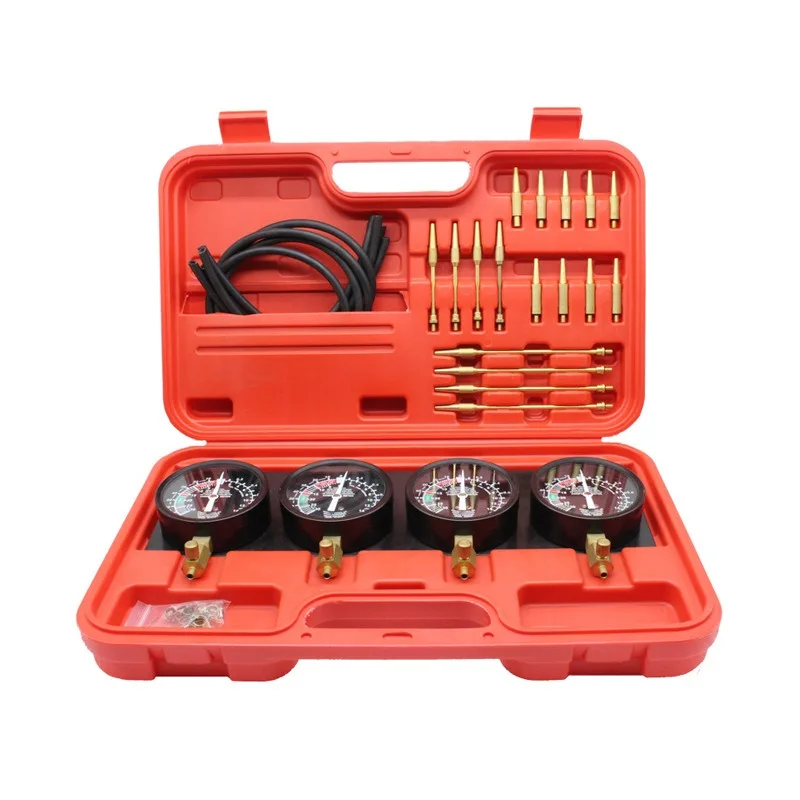 4-Cylinder Engine Vacuum Synchronizer Gauge Set with Shockproof Design for Motorcycle and Car Carburetor Tuning Balance Tool