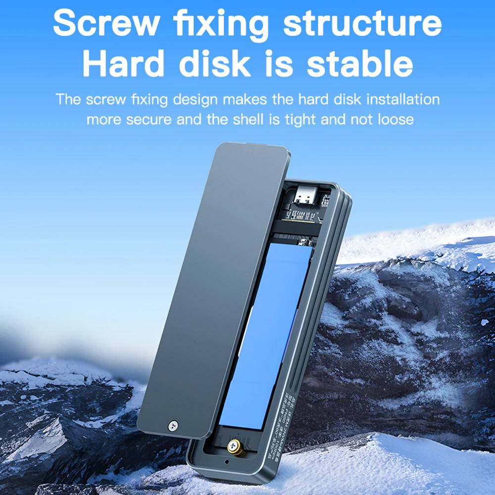 Meetiger M.2 SSD Enclosure M2 NVMe SATA SSD Adapter 10Gbps USB3.2 Type-C Aluminum M.2 External Hard Drive Case for PC Laptop