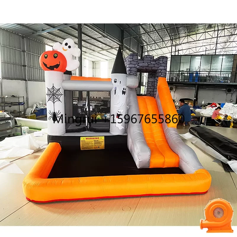 Halloween bouncer house with pool slide,cheap factory inflatable bouncer house for sale