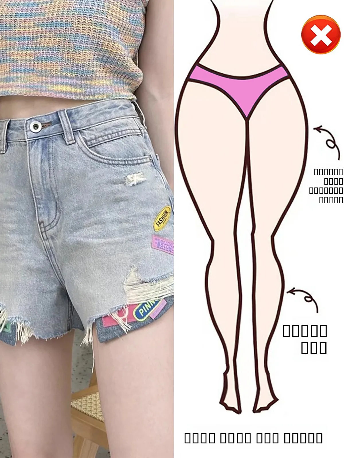 

Женские летние джинсовые шорты с высокой талией, свободного кроя, тонкие, А-силуэт, с дизайнерскими вставками и модными прорезями