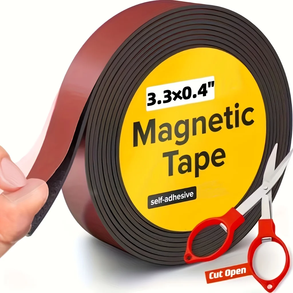 Strong Adhesive Magnetic Tape Roll Suitable for Crafts, Whiteboards, and Refrigerator Organization