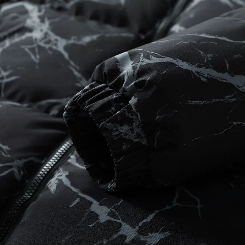 Jaket katun baru musim dingin untuk pria, jaket katun tebal untuk pria dengan kerah tegak, jaket berlapis tebal, pakaian musim dingin modis untuk pria.