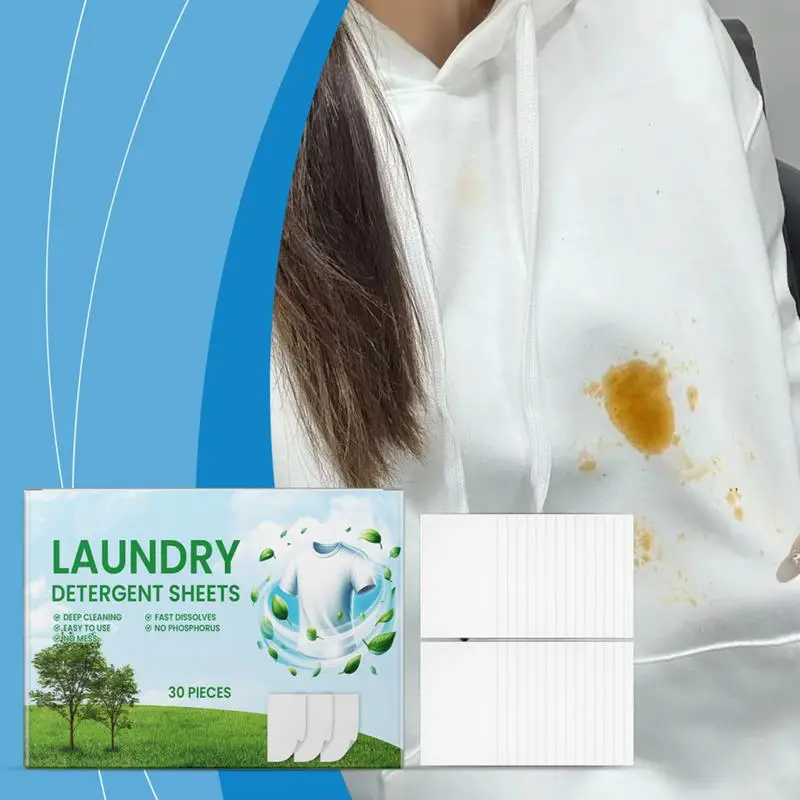 Laundry Detergent Sheets Clothes Cleaning Stain Remover Sheets Ultra-Concentrated Laundry Stain Remover Sheets For Home Business