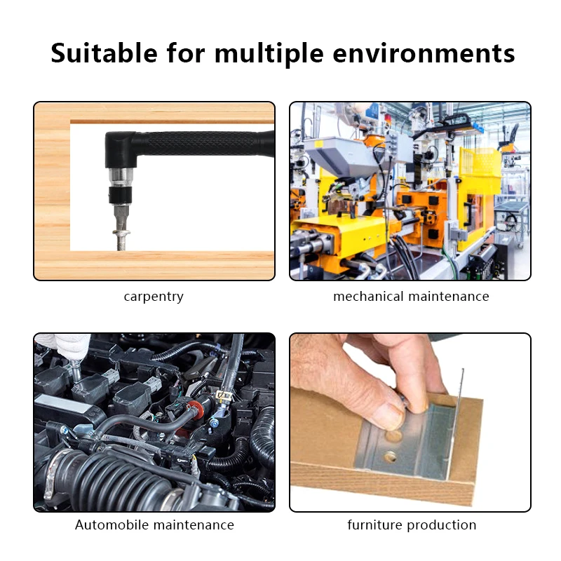 L-shaped 1/4 Hexagonal Screwdriver Bit 90 Degree Double Head Handle Black 6.35 Wrench 10pc Yellow Tape Screwdriver Bit Tool Set