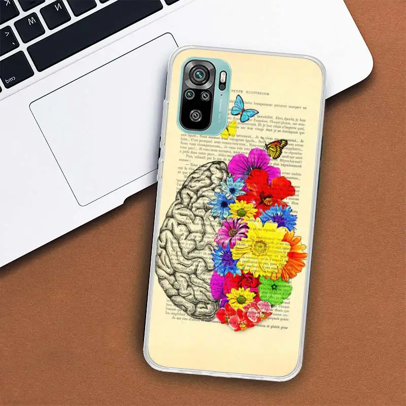 Medical Human Organs Brain Meridian Kidney Phone Case For Xiaomi Redmi Note 13 Pro Plus 5G Cover 12 12C 10X 10C 10A 9 10 9T 9C 9