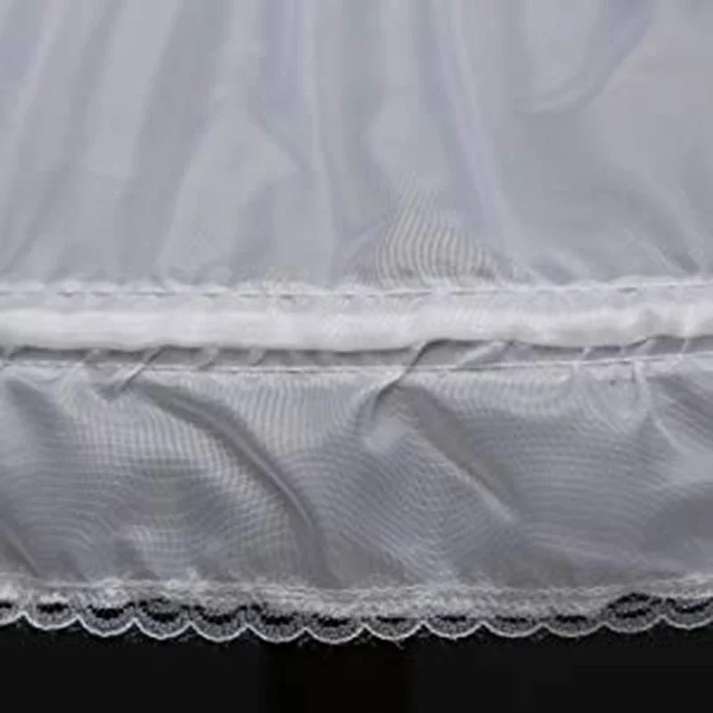 Jupon Crinoline en Dentelle Blanche pour Enfant, 3 Trois Cerceaux, Ligne A, Garniture, pour Robe de Fille à Fleurs, Sous-Jupe, Taille artificiel astique, Slip Complet