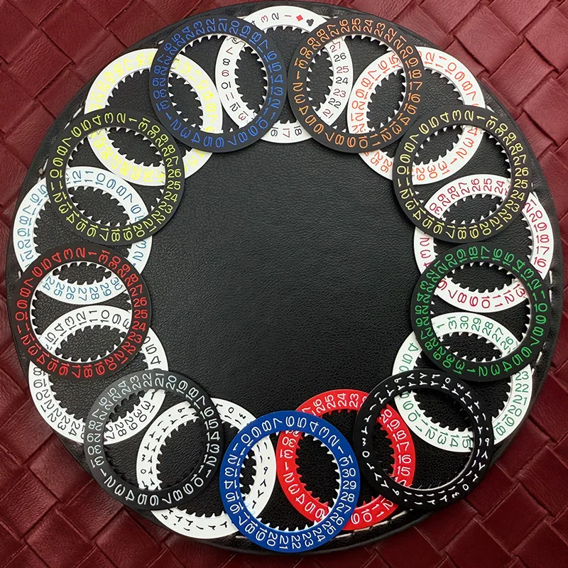 

NH35 NH36 Date Dial Fits NH35 NH36 NH34 Automatic Mechanical Movement SKX007 SKX009 Day Date Dial Wheel Red Blue Black White