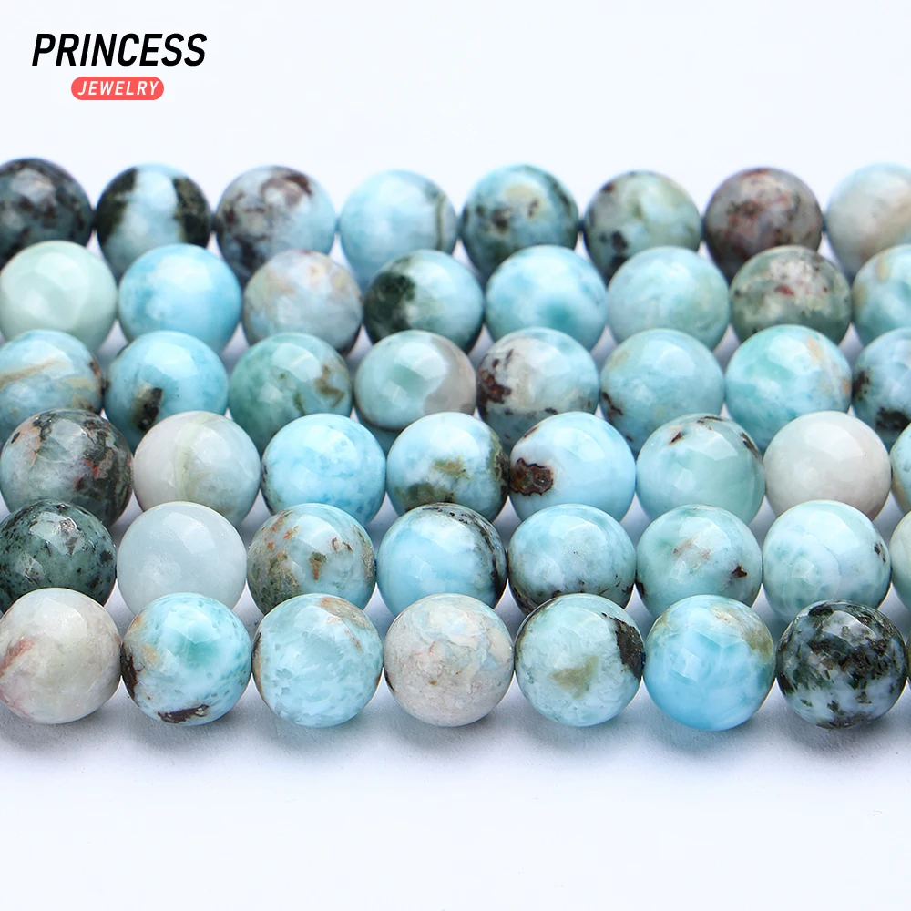 Genuine Natural Dominica Larimar 7 8 10mm Healing Crystals Beads for Jewelry Making DIY Bracelet Necklace