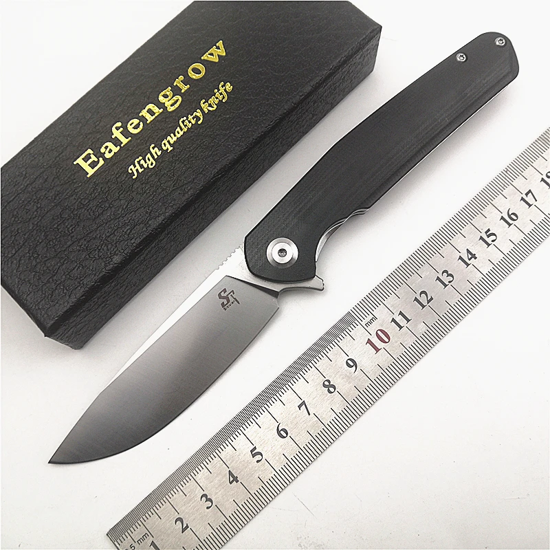 Sitivien ST102 D2 Blade G10/Micarta Handle Flipper Ball Bearing Utility Camping Hunting Fishing Outdoor EDC Pocket Folding Knife