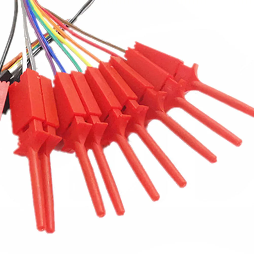 

10PIN 20CM Test Hook Clip Logic Analyzer Cable Gripper Probe Wire Clamp Kit Yellow/Red/Black/Green/White/Blue