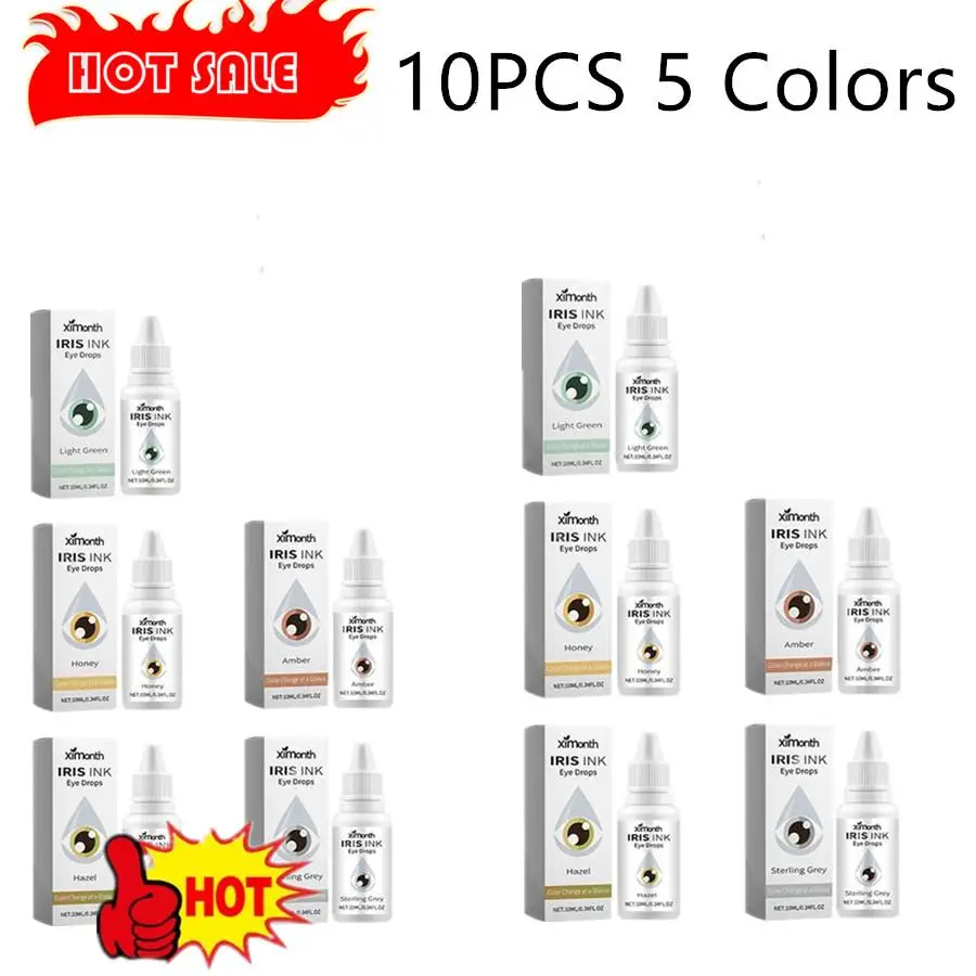 

5/10PCS 10ml Color changing eye drops safe and gentle Lighten and brighten eye color Visibly changes eye color in 2 hours