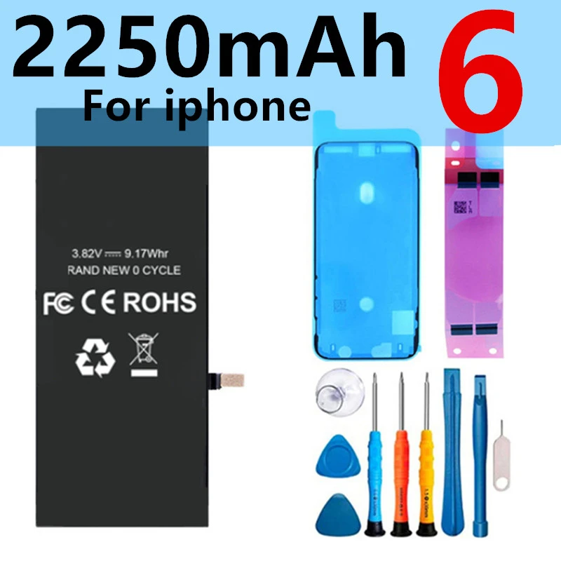 for iphone 6S 7 8 6 Plus X SE 5S 5 0 Cycle Rechargeable Batterie  Phone Battery  for apple Replacement Battery