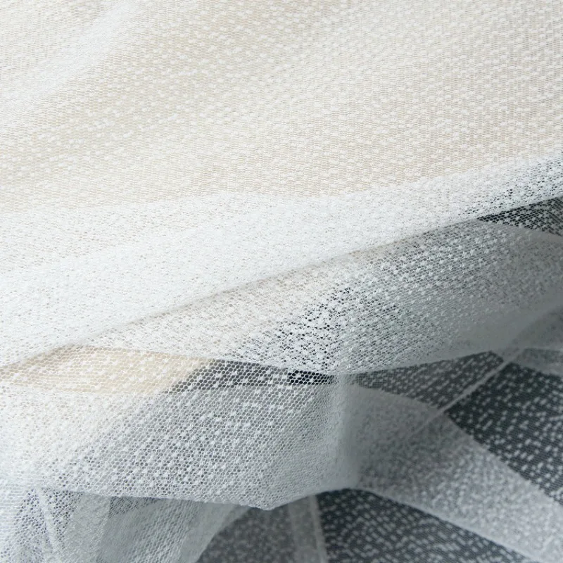 Mistlace 100% polyester Jacquard Mesh Fabric 3D Snowflake Dot Pattern , Vertical Drape Tulle Cloth for Women Dress Sleeve ML262